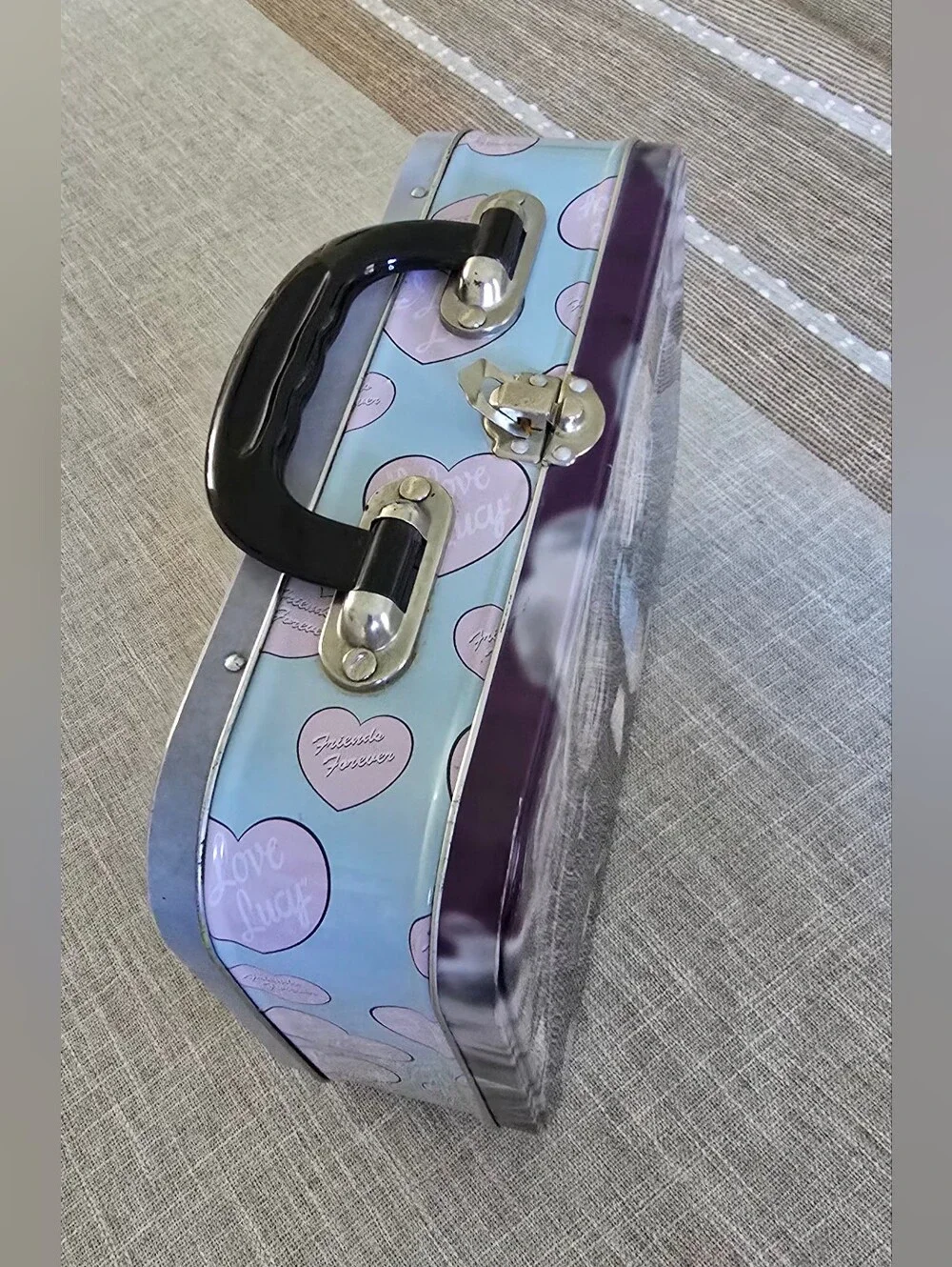 I Love Lucy and Ethel Chocolate Factory Tin Tote Lunch Box Used Vandor Vintage